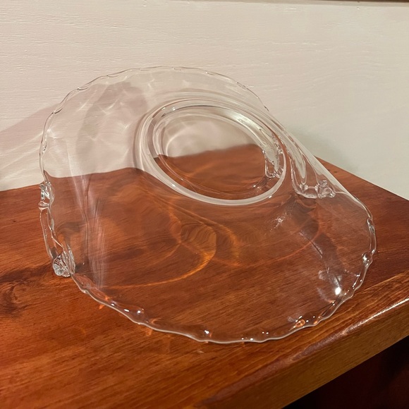Vintage Fostoria Glass Century Pattern Clear Double Handle Curved Serving Plate - Picture 7 of 9